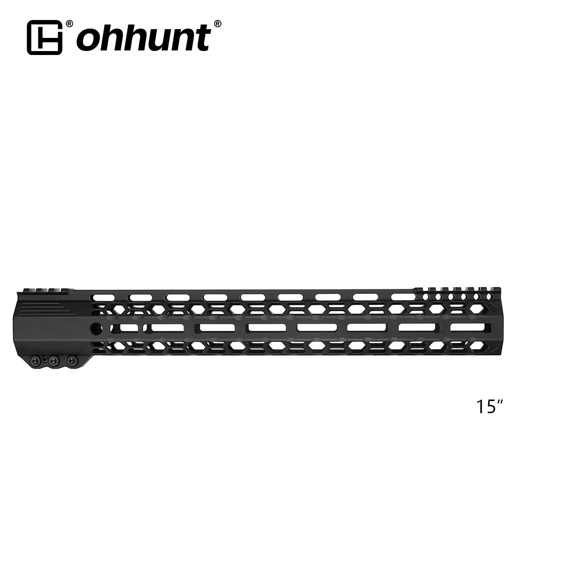 ohhunt® AR10 LR 308 Handguard with Steel Barrel Nut Free Float Hex Slim Desigh 12" 15" 17"