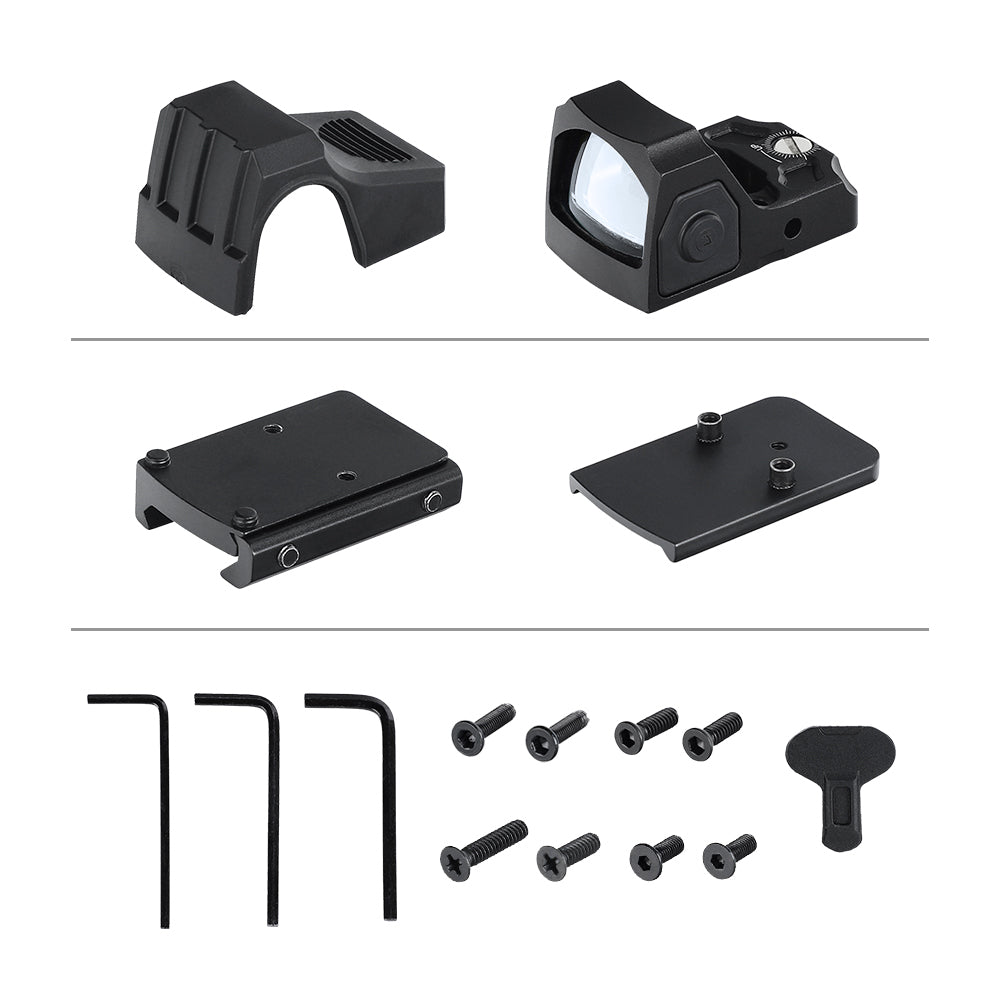 ohhunt® 2 MOA Shake Awake Micro Red Dot Sight Configurações de iluminação 12x Pegada RMR com pistola e montagem Picatinny