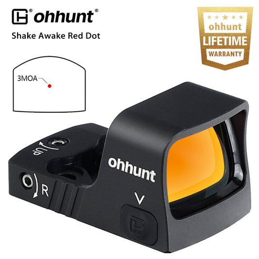 ohhunt® RD U1 3 MOA Micro Shake Awake Red Dot Sight with Picatinny Mount 10 Brightness Levels RMSc Footprint