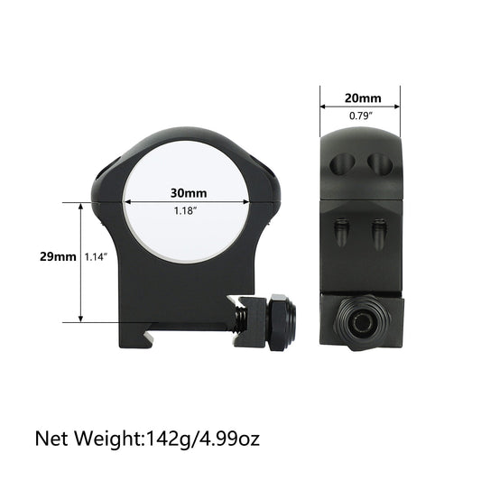 ohhunt® Pro 7075 Aluminum Picatinny 30mm Scope Rings for Picatinny Rail - High Profile