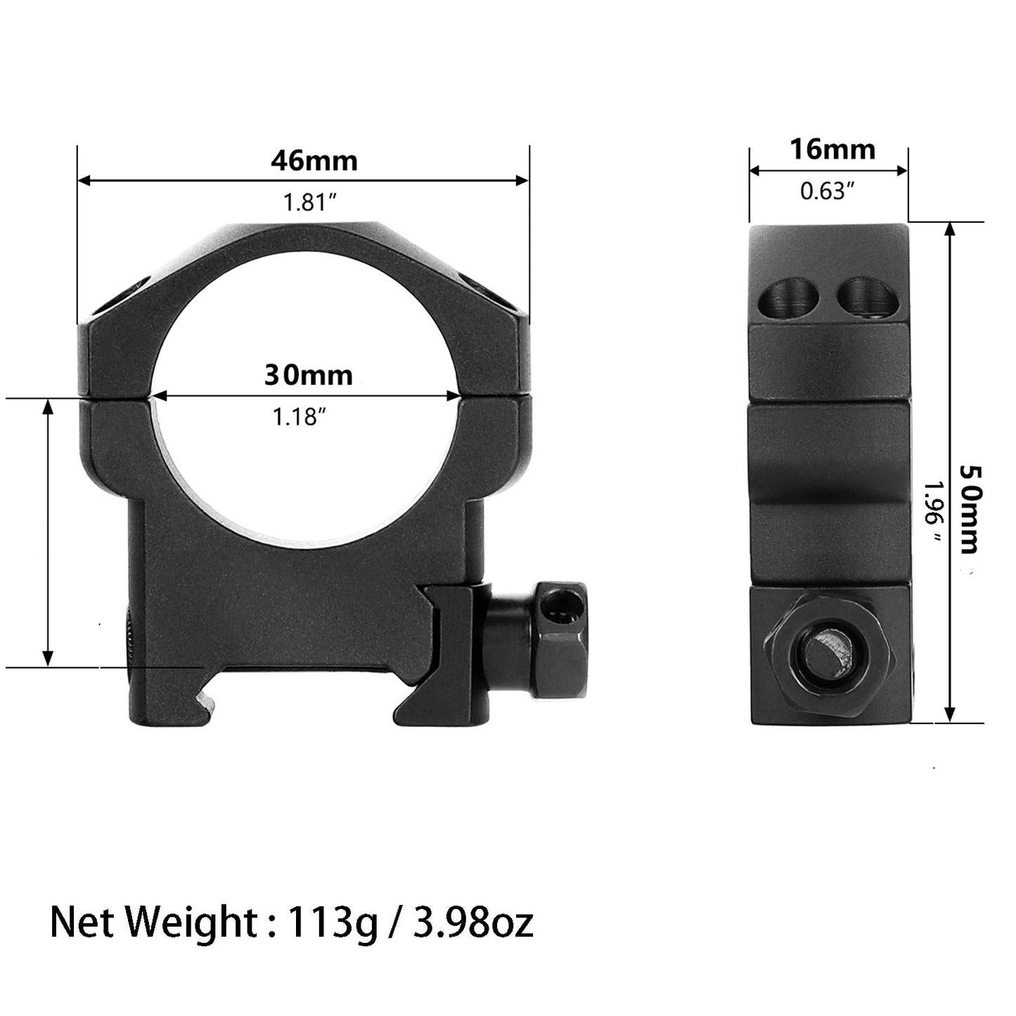Кольца для прицела ohhunt Picatinny 30 мм, высота, средний, низкий профиль