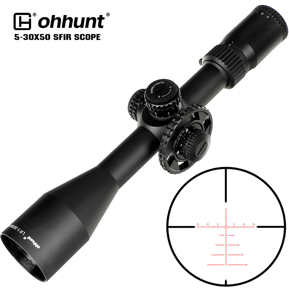 ohhunt® LR 530x50 SFIR Long Range Rifle Scope Tactical Riflescope