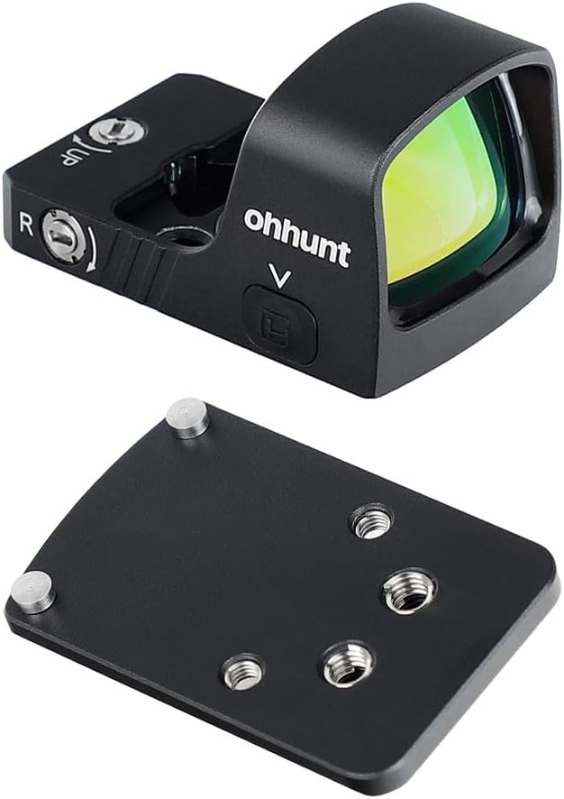 ohhunt® RD U2 3 MOA Micro Shake Awake Red Dot Sight 10 Brightness Levels with Picatinny and RMR Footprint Adapter Plate
