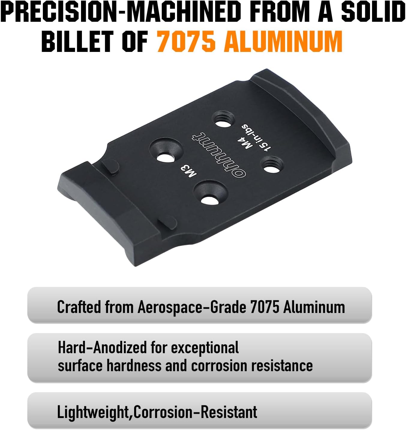 ohhunt Optic Adapter Plate Compatible with Walther PDP 2.0, Compatible with Holosun 407K/507K/EPS Carry/EPS/Osight K S SE/RomeoZero