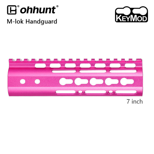 ohhunt AR15 Pink Handguard with Steel Barrel Nut - 7" Keymod