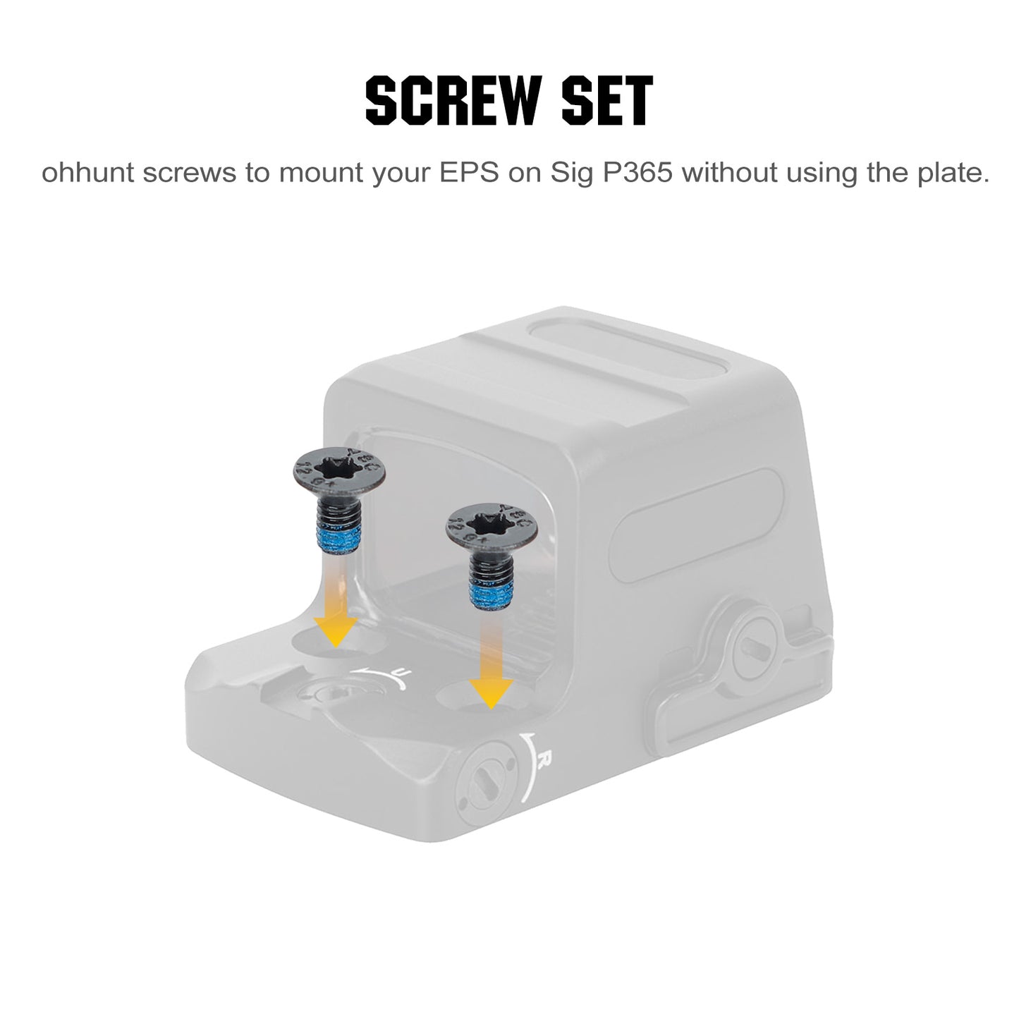 ohhunt® Replacement Red Dot Screw Set 6PCS for Holosun EPS Carry Red Dot Compatible with Sig P365X/XL/X-Macro/365-380/322 Optics