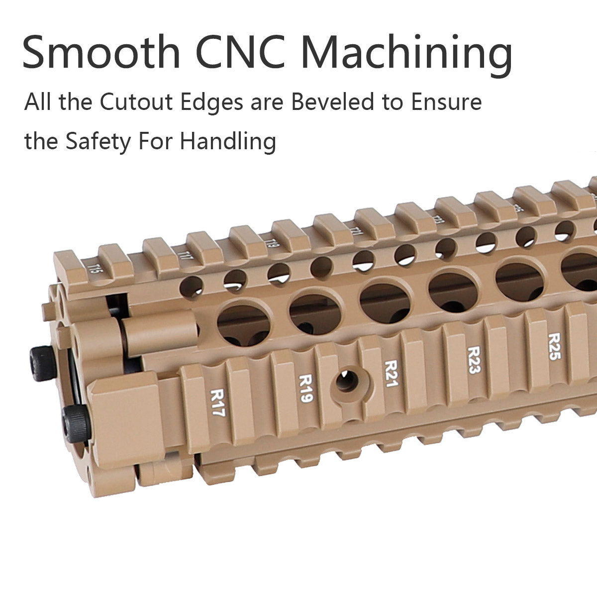 Desert Tan MK18 Quad Rail Handguard Free Float Two-pieces Design for AR-15 - 9.6 inch