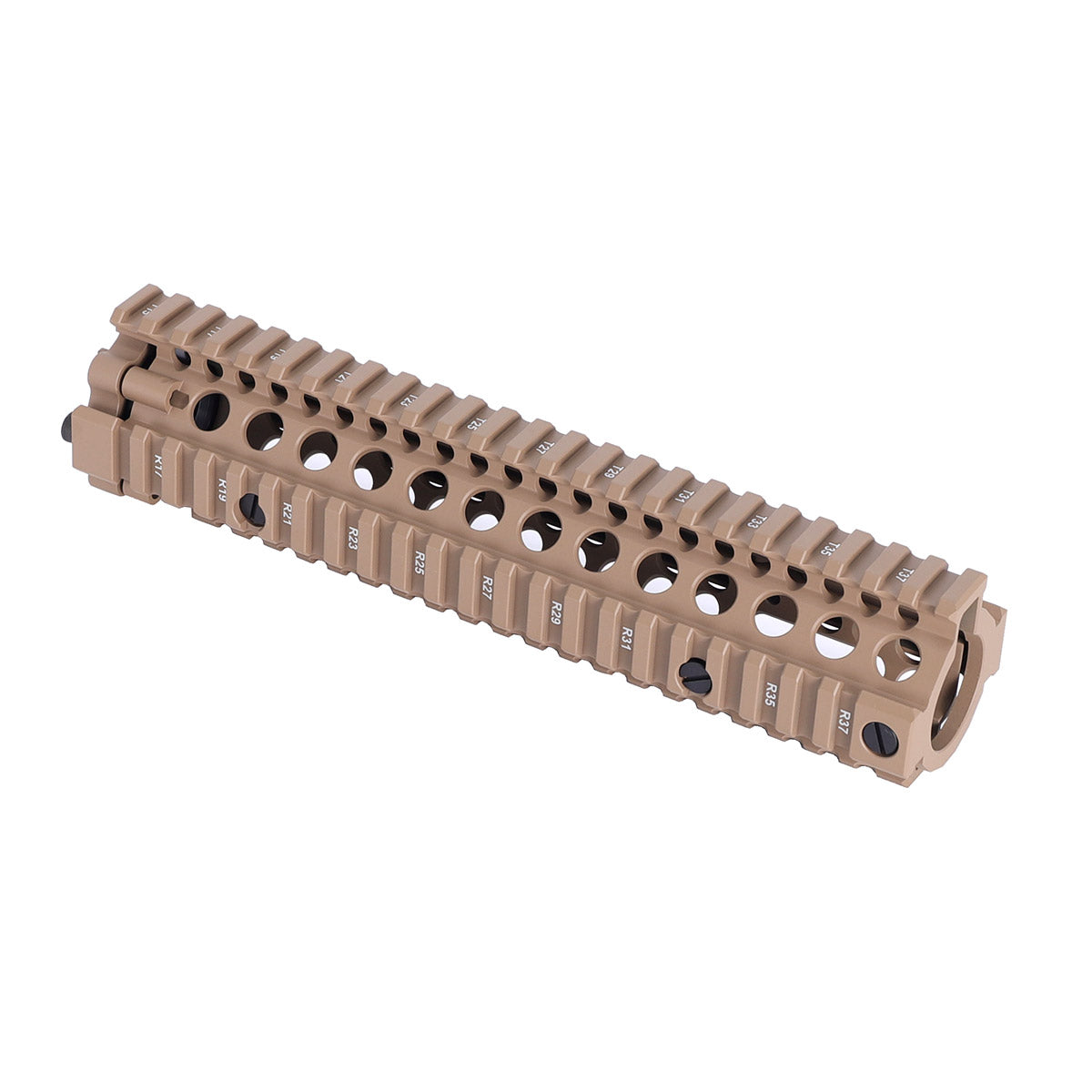 Ohhunt Desert Tan Mid-Length MK18 Quad Rail Handguard Free Float Deux pièces Drop-in Design pour AR-15 - 9,6 pouces