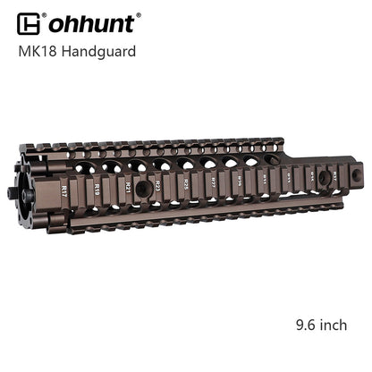 MK18 Handguard Free Float Quad Rail Two-pieces Design AR15 - Black, Coyote Tan, Desert Tan Color