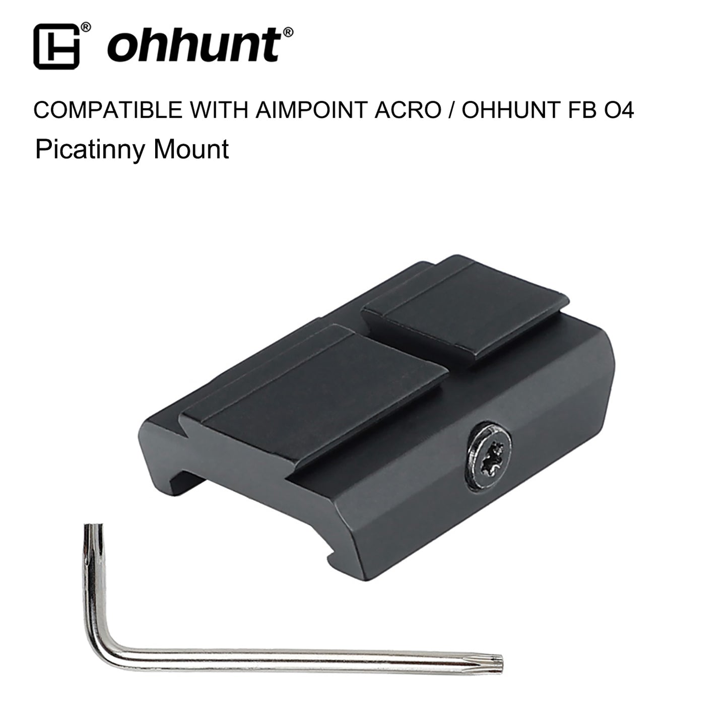 Low Profile ACRO Footprint Picatinny Red Dot Adapter Plate Compatible with Aimpoint ACRO / ohhunt FB O4