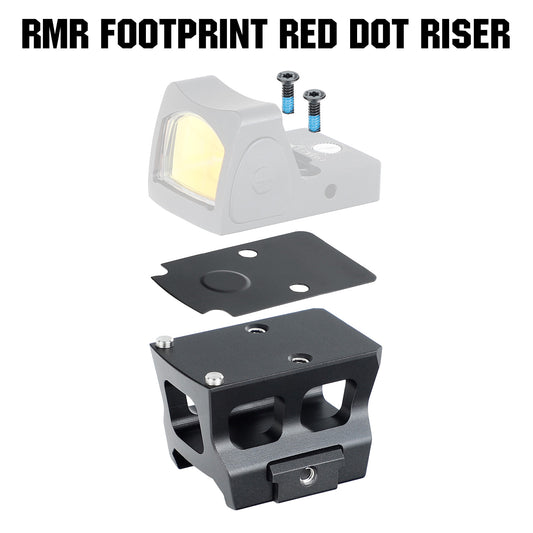 Picatinny Red Dot Riser Mount with Sealing Plate fit RMR footprint Optic