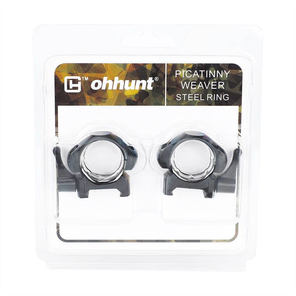 ohhunt® Steel Quick Release 1 inch Picatinny Scope Rings Mount - Ultra Low Profile