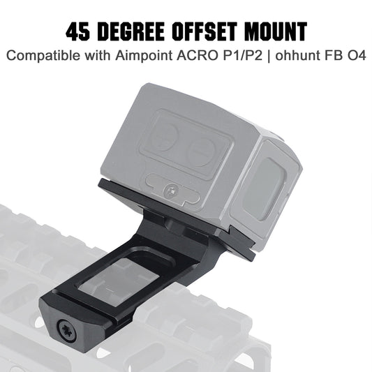 ACRO Red Dot Mount Adapter Plate 45 Degree Offset