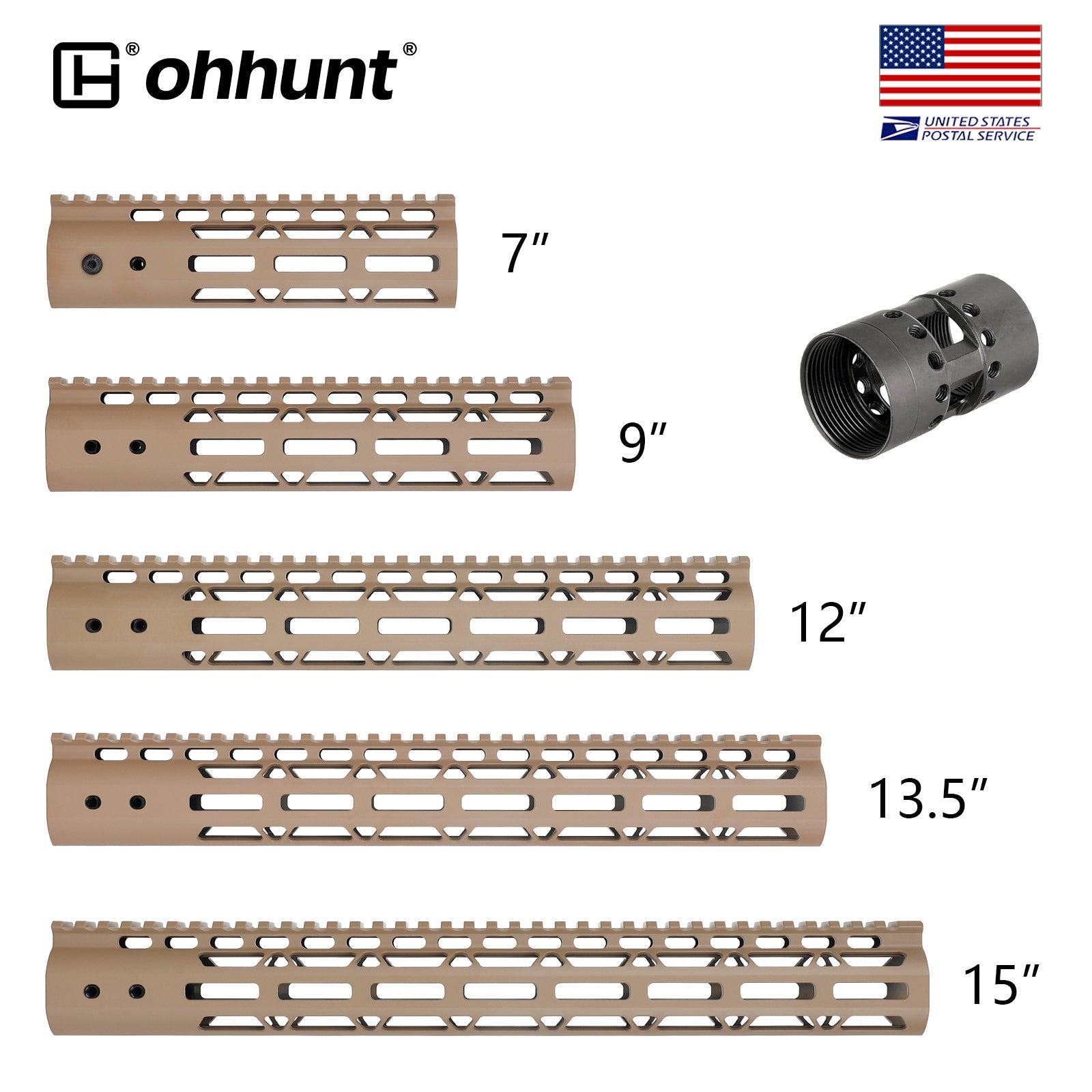 ohhunt® AR-15 M-lok Free Float Handguard 7