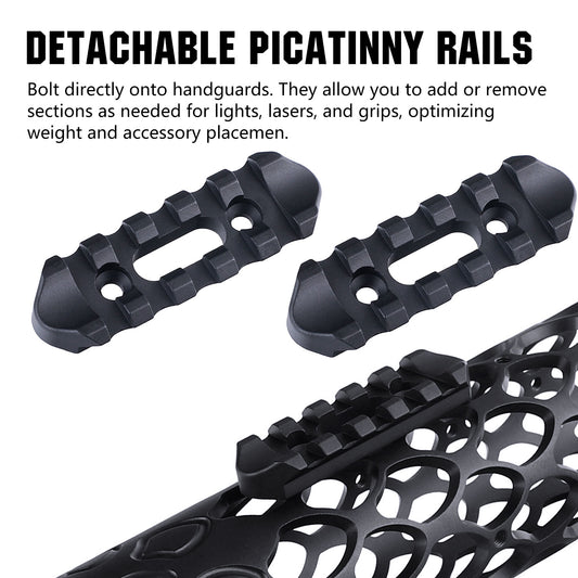 Detachable Picatinny Rails for Large ID 1.8" Round Handguard
