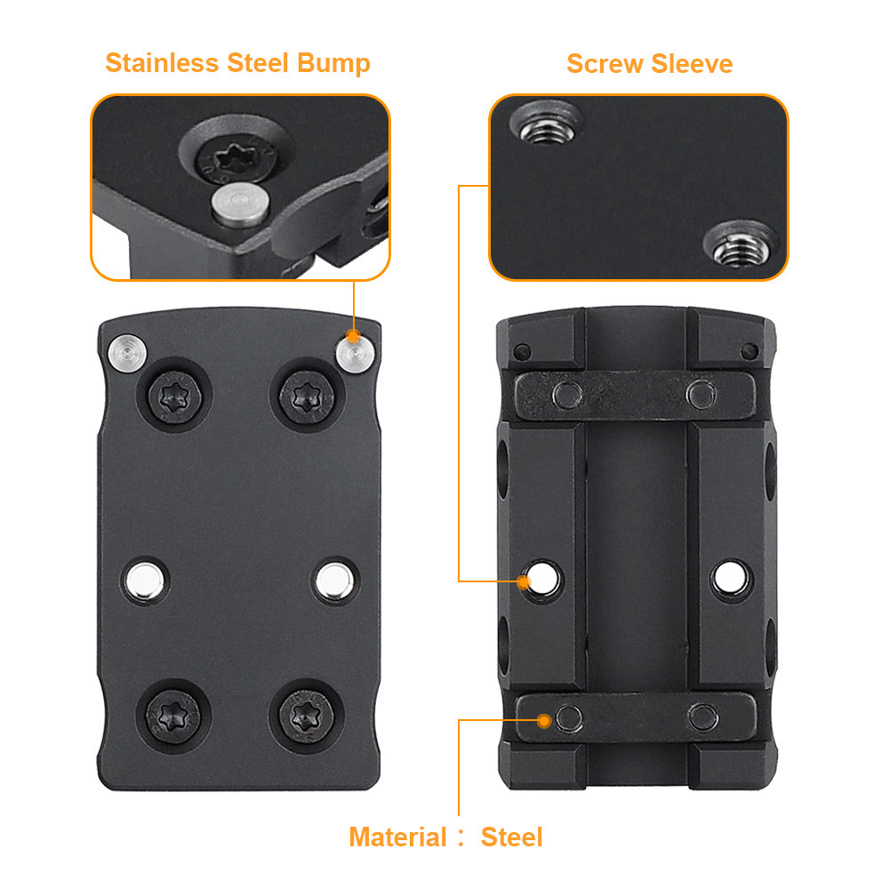 ohhunt Universal Shotgun Ventilated Rib Mount Adapter Plate for RMR Footprint Red Dot Sight