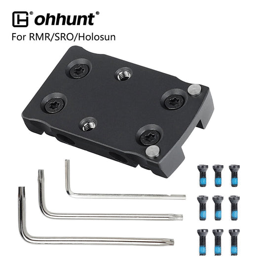 ohhunt Universal Steel Ventilated Rib Mount Adapter Plate for Red Dot Sight Compatible with Trijicon RMR/SRO/Holosun 407C/507C/508T