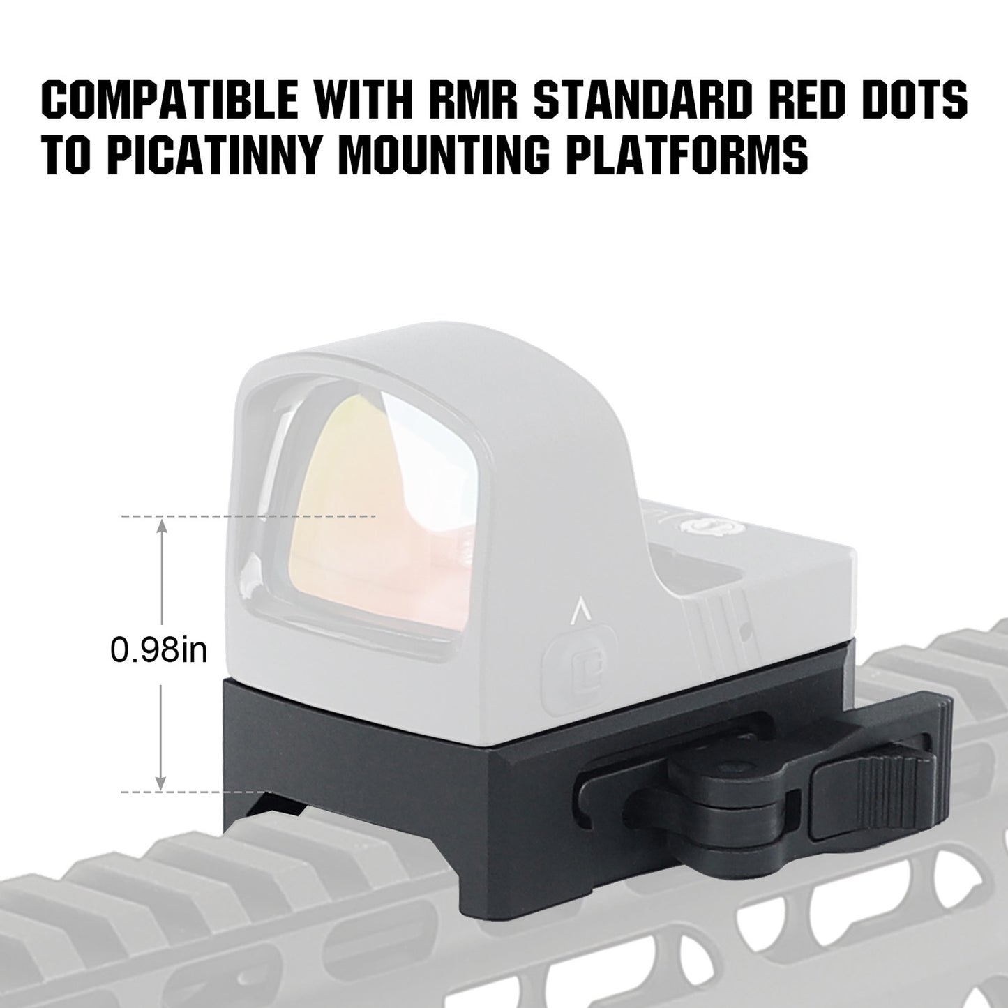 ohhunt® Low Profile QD Picatinny Red Dot Riser Mount for RMR Footprint Optics