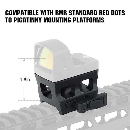 QD Picatinny Red Dot Riser Mount for RMR Footprint Optics