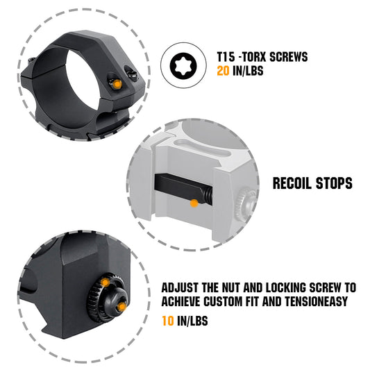 Quick Release 30mm Scope Rings Mount