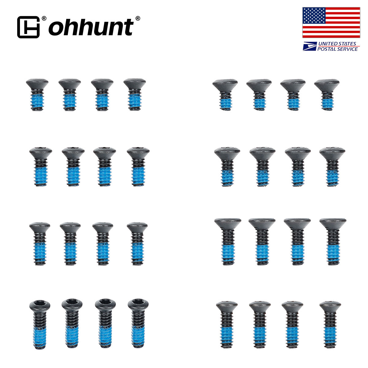 Custom Length 6-32 Screw Kit - For Mounting Red Dot Optics, Sights, & Other Accessories