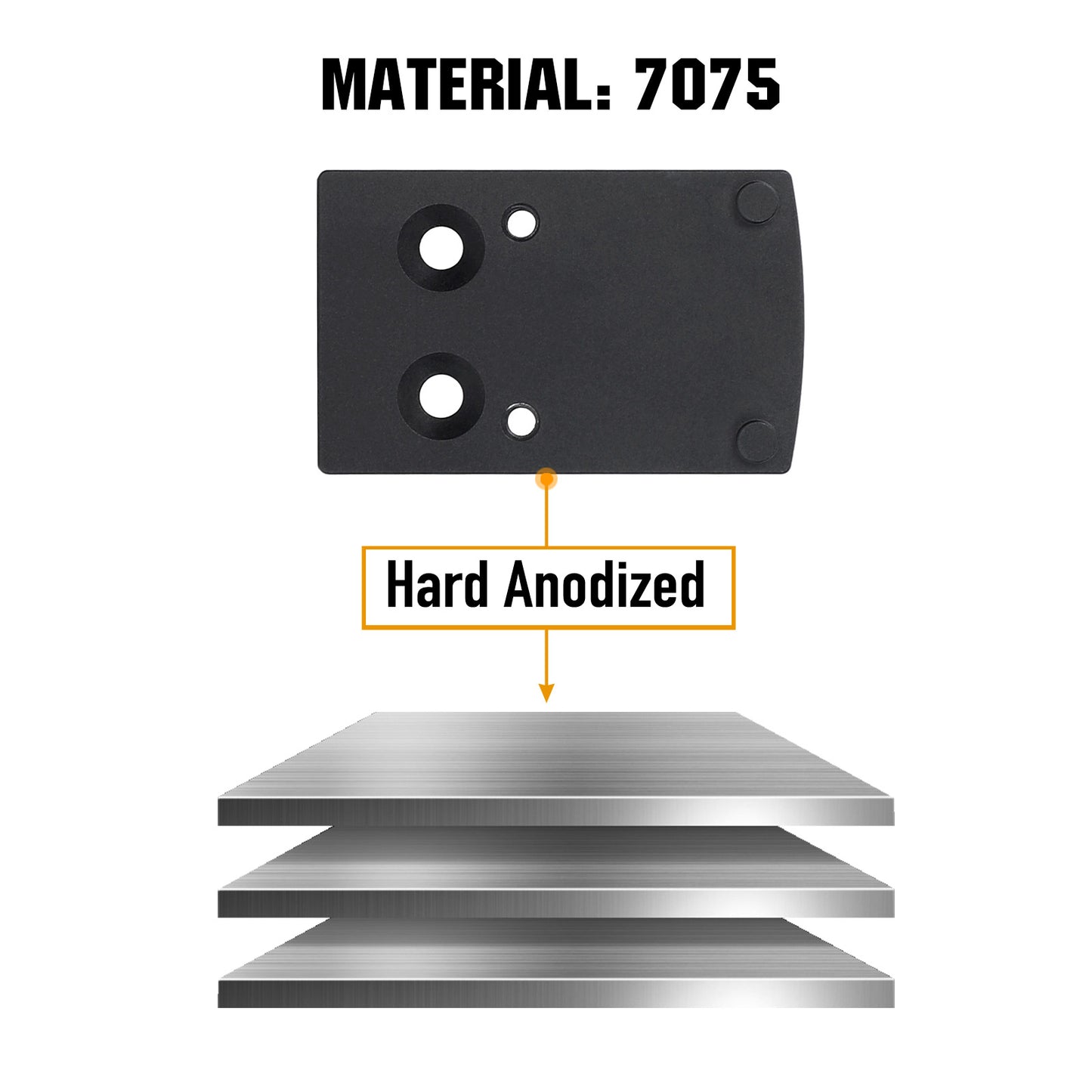 RMSc to RMR Adapter Plate for RMS Cut Slide to Suitable for RMR Footprint Red Dot Optic