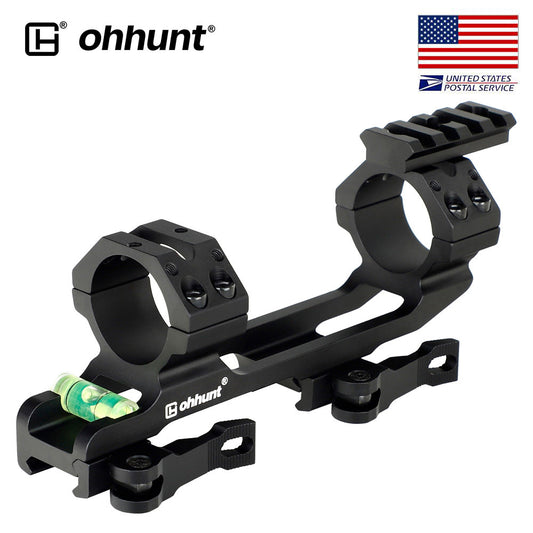 ohhunt 1 inch/30mm Cantilever Scope Mount with Quick Detach Picatinny Rail Bubble Level AR15 AK 47