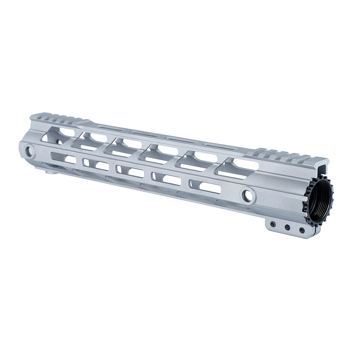 Unbranded AR-15 M-LOK Raw Handguard 12" Lightweight Free Float, Silver Color