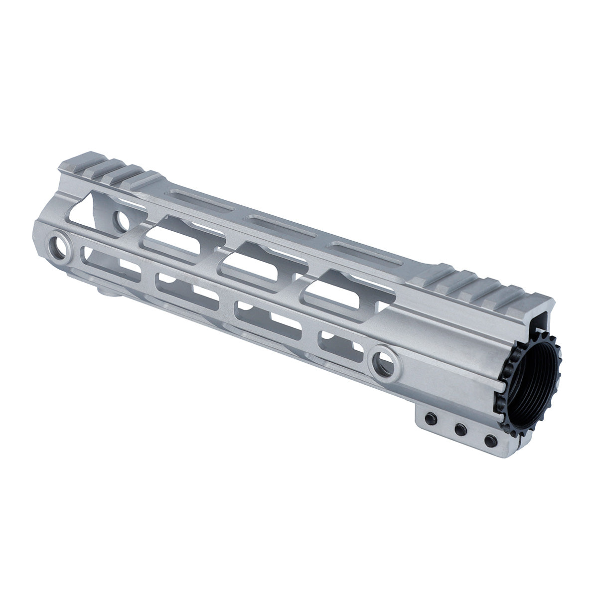 Unbranded AR-15 M-LOK Raw Handguard 9" Lightweight Free Float, Silver Color