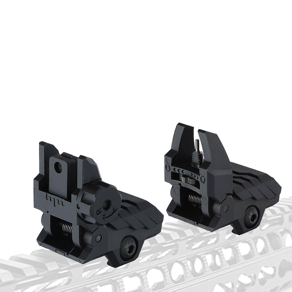 ohhunt® Armor Style Polymer Flip up Front Rear Sight Back-Up Sight Kit