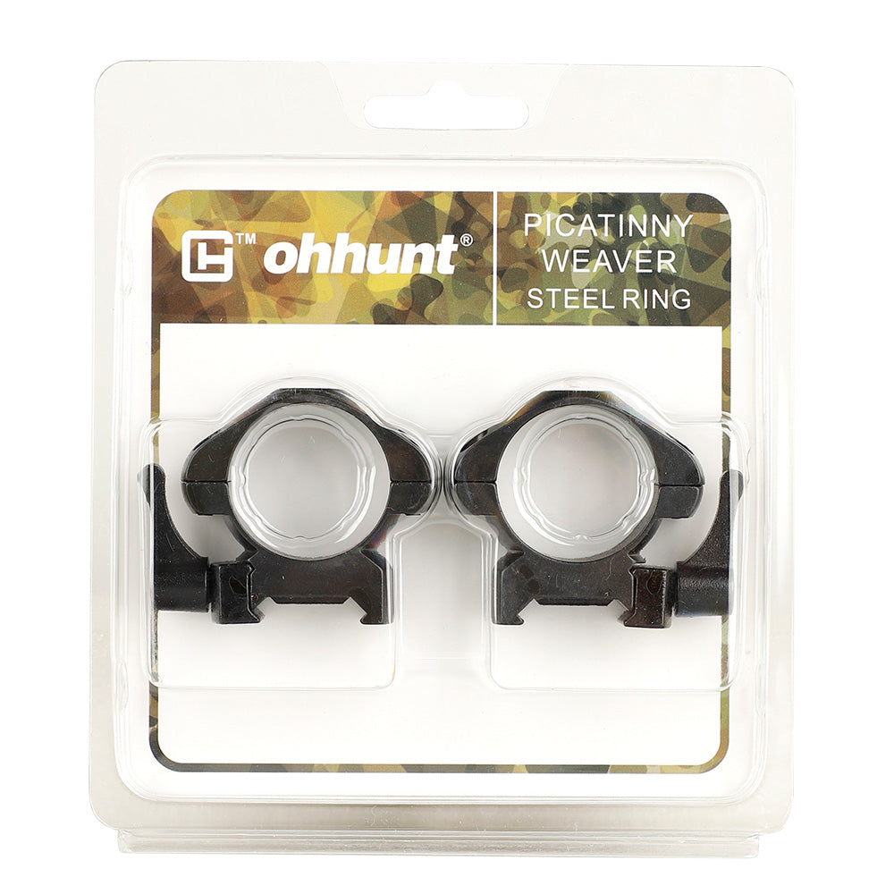 ohhunt® Steel Quick Release 30mm Picatinny Scope Rings Medium Profile 2PCs