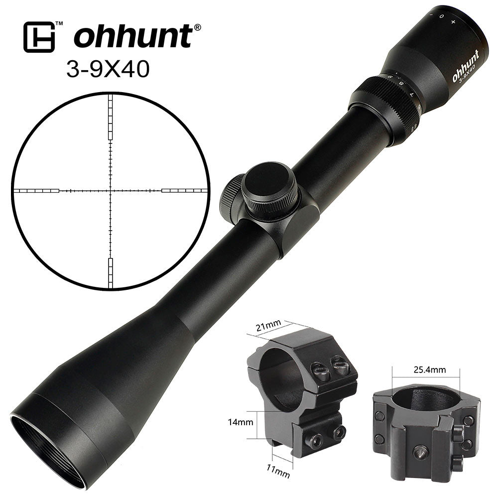Ohhunt 3-9X40 HK Hunting Rifle Scope with Scope Rings