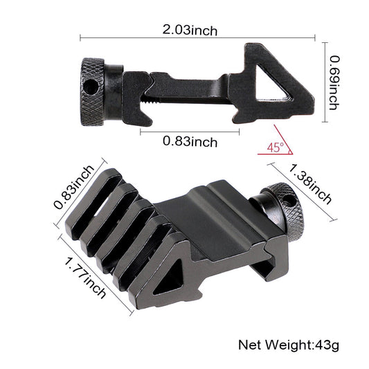 Size Of ohhunt 4 Slot 45 Degree Offset Side Mount