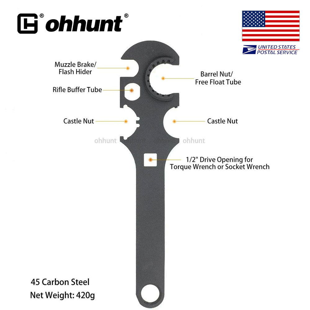 ohhunt® AR15 Armorer’s Stock Combo Wrench Gunsmith Tool