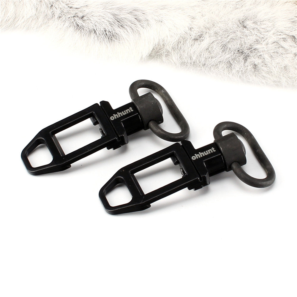 Ohhunt Lot de 2 boutons poussoirs noirs à détachement rapide à profil bas Boucle d'embuscade Point de fixation Sling Support de rail pivotant