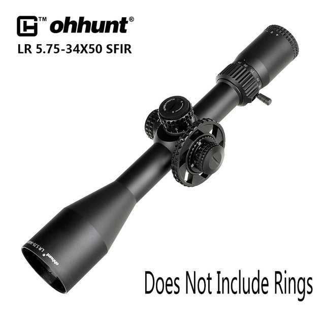 Mira telescópica para rifle tático ohhunt® LR 5.75-34x50 SFIR de longo alcance