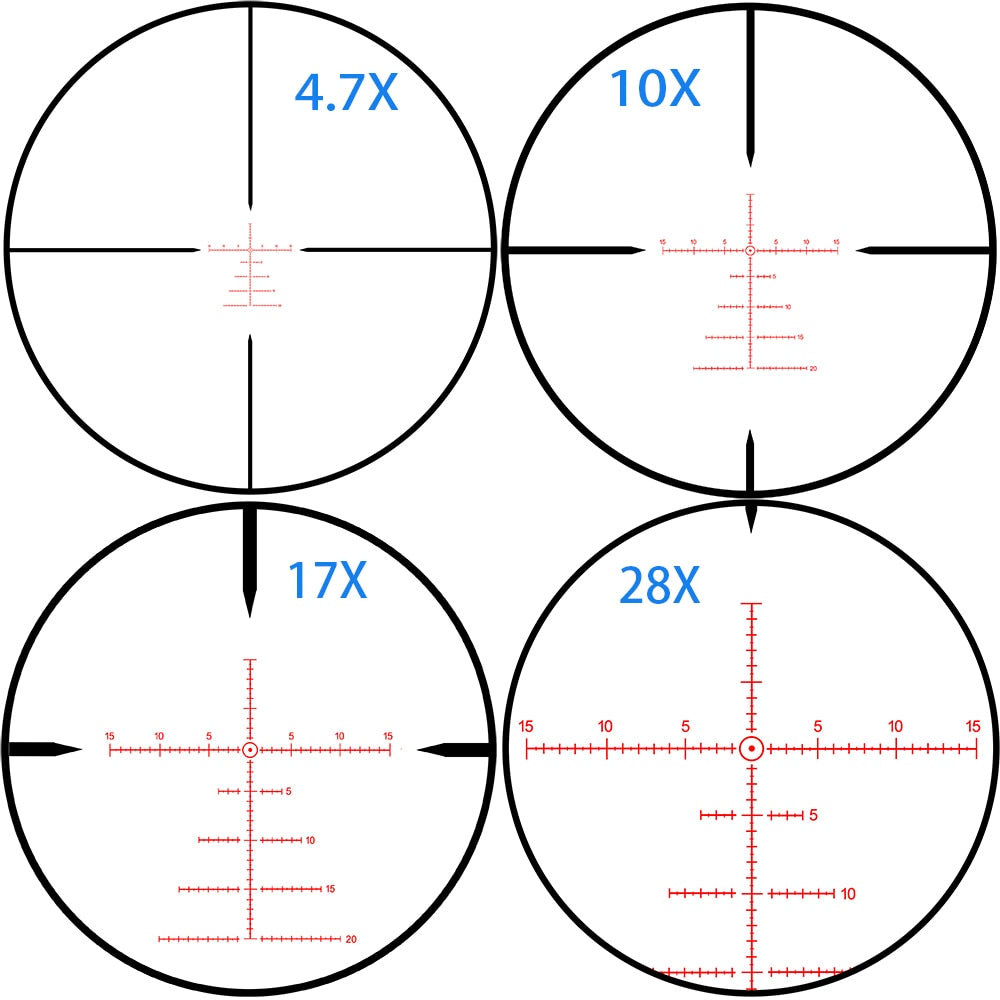 ohhunt® LR FFP 4.7-28X50 SFIR Long Range Rifle Scope Side Parallax Glass Etched Reticle Lock Reset Scope