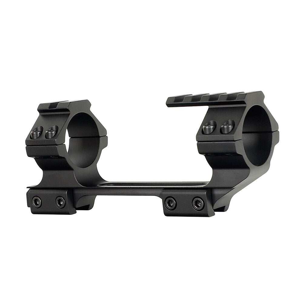 Ohhunt Anneaux de lunette de visée pour fusil à queue d'aronde 11 mm 1 pouce 30 mm Rail Picatinny en une pièce avec goupille d'arrêt et niveau à bulle - Profil haut
