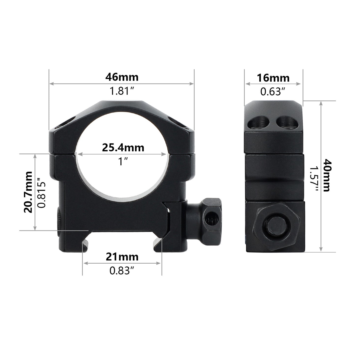 ohhunt®  1 inch Picatinny Scope Rings Mount - Low