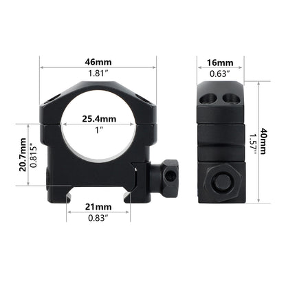 ohhunt®  1 inch Picatinny Scope Rings Mount - Low