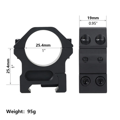 1 Inch Scope Rings - Medium Profile 1"