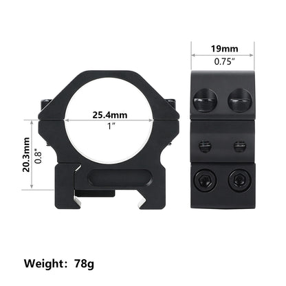 1 Inch Scope Rings - Low Medium Profile