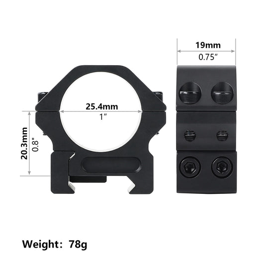1 Inch Scope Rings - Low Medium Profile