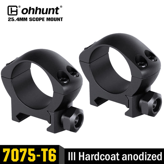 ohhunt® Pro 1 inch Picatinny Scope Rings Mount 7075-T6 Aluminum - Low Profile