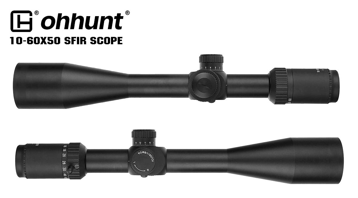 ohhunt® LRS 10-60X50 SFIR Long Range Rifle Scope Side Parallax Red Illuminated