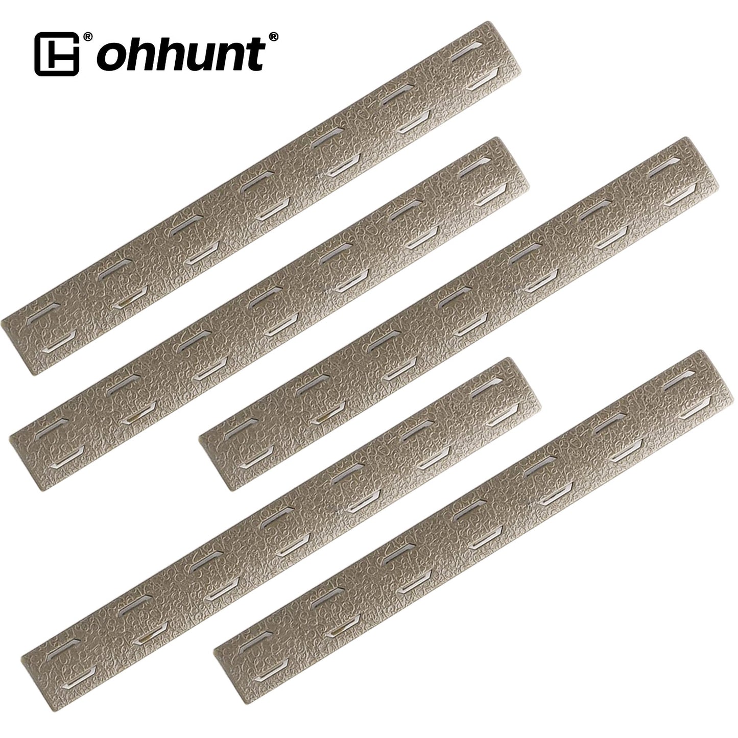5.5 inch M-LOK Rail Covers Kit Non-Slip Handguard Cover Panel - FDE, 5 PCS