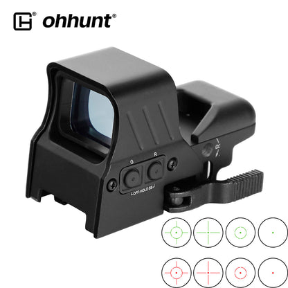 ohhunt® 1X22 Reflex Red/Green Red Dot Sight 4 Reticle with QD Mount