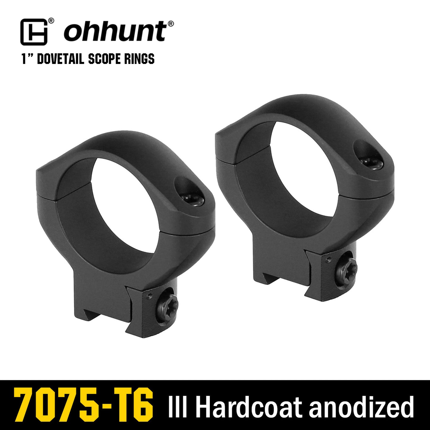 ohhunt® Pro 7075 Aluminum 1 inch Dovetail Scope Rings