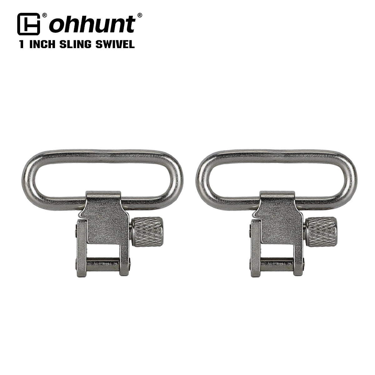 ohhunt® Silver 1 inch Heavy Duty Sling Swivel - 2 Pack