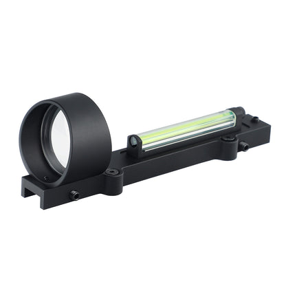 1x32 Ventilated Rib Shotgun Sight Collimator Fiber Optic Circle Dot Sight with Replaceable Red/Green Fiber Optic